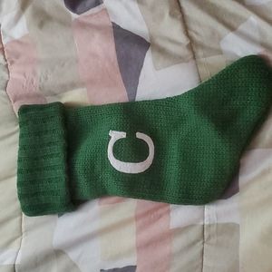100% Polyester Green letter "C" Christmas Stocking